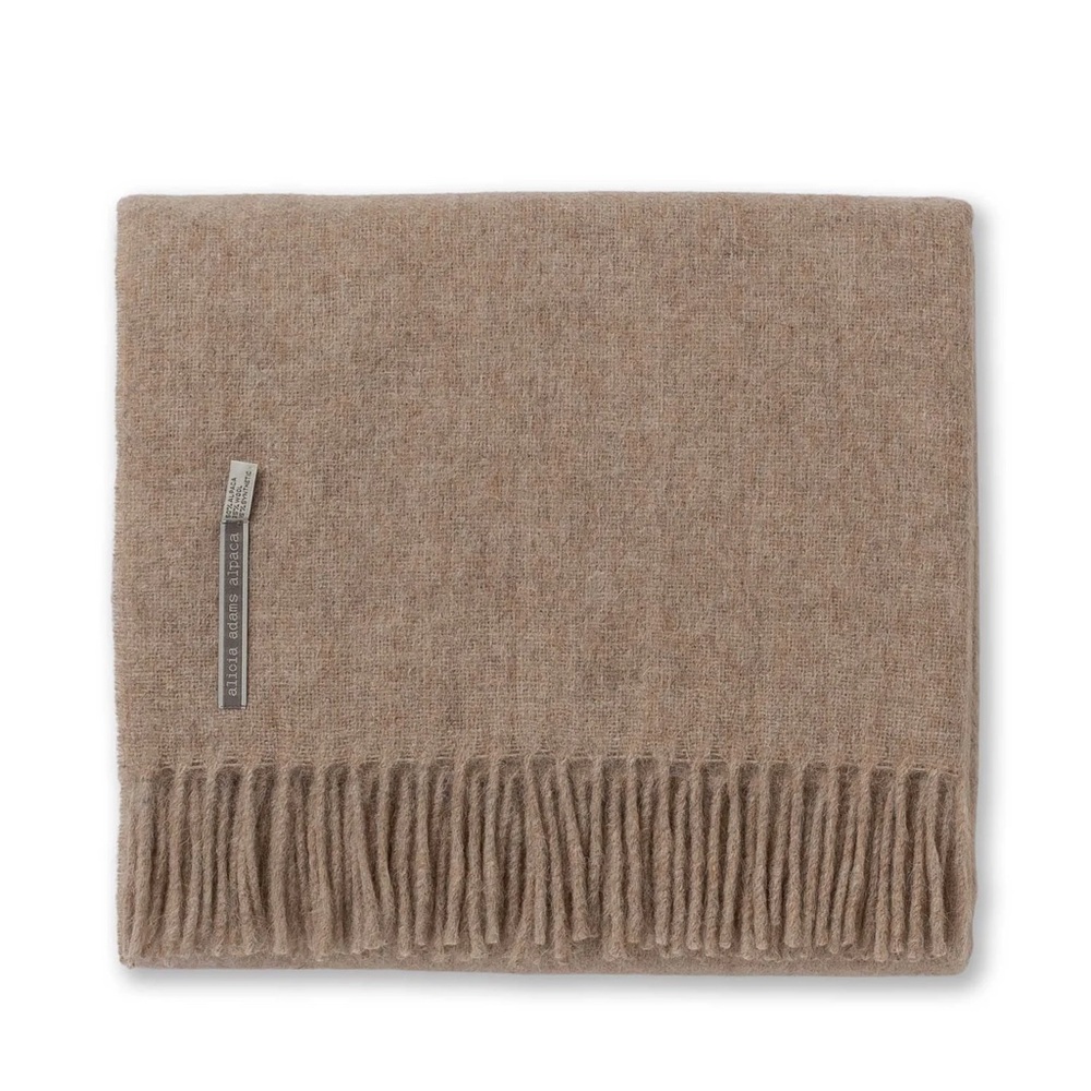 Elegant Tan Wool Accent Pillow